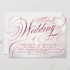 Hochzeit von Glam burgundy Kalligraphie Einladung