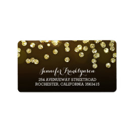 Hochzeit von Gold Diamonds Glitzer Adressaufkleber