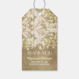 Hochzeit von Gold Glamour String Lights Geschenkanhänger
