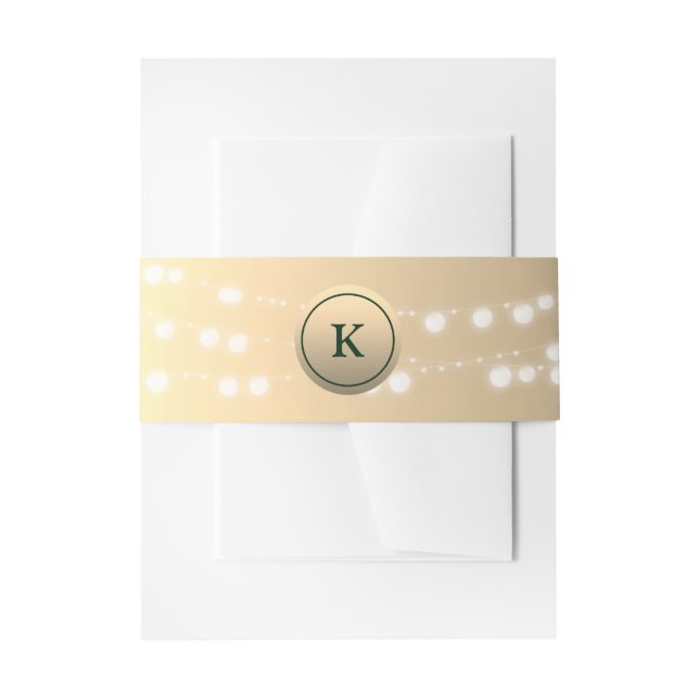 Hochzeit von Gold String Lights Einladungsbanderole (Vorderseite Beispiel)