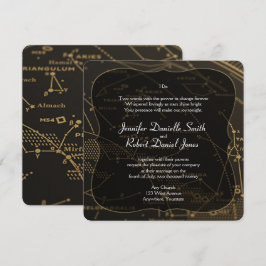 Hochzeit von Gold und Schwarz Einladung