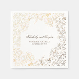 Hochzeit von Gold und Weiß Serviette