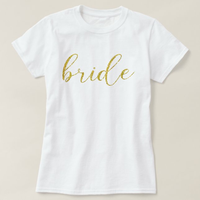 Hochzeit von Goldbride-Glitzer T-Shirt (Design vorne)