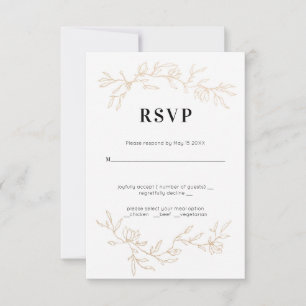Hochzeit von Golden Branches RSVP Karte