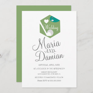 Hochzeit von Golf Sports Grass Einladung