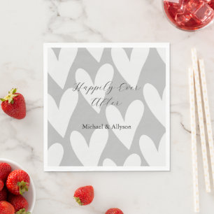 Hochzeit von grauen weißen Herzen Serviette