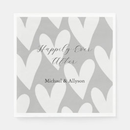 Hochzeit von grauen weißen Herzen Serviette