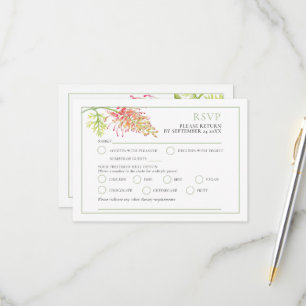 Hochzeit von Grevillea Aquarell RSVP Karte