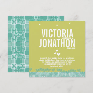 Hochzeit von Grün und Blau Einladung