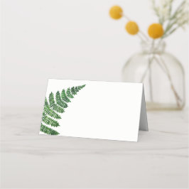 Hochzeit von grünem Farn. Botanischer Wald Platzkarte