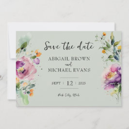 Hochzeit von grüner Blüte Save The Date