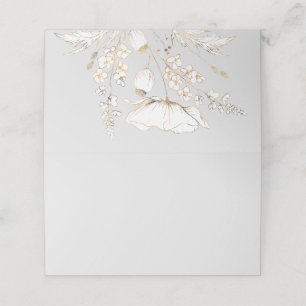Hochzeit von handgezogenen Wildblumen Platzkarte
