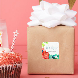 Hochzeit von hellen Wasserfarben Quadratischer Aufkleber