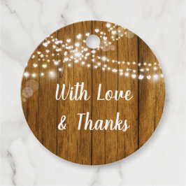 Hochzeit von Holzkörnern und Herzlichtern Geschenkanhänger