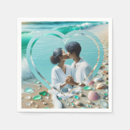 Hochzeit von hübschem Foto Serviette