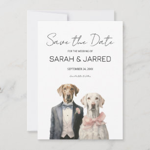 Hochzeit von Hund Braut und Bräutigam Save The Date