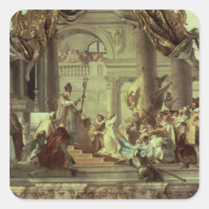 Hochzeit von Kaiser Frederick Barbarossa Quadratischer Aufkleber