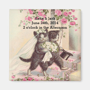 Hochzeit von Katzen Magnet