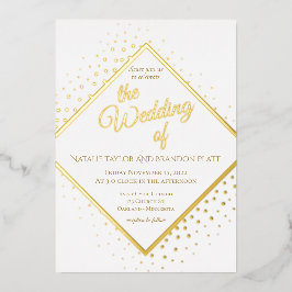 Hochzeit von klassischem Gold-Glitzer Folieneinladung