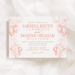 Hochzeit von Korallen und Goldenen Blütenblättern Einladung<br><div class="desc">Elegant and romantic peony wedding einladung Design in coral pink,  blush peach,  and Champagne gold color scheme</div>
