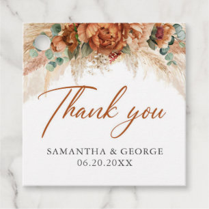 Hochzeit von Kupferpampas mit boho tropischer Blüt Geschenkanhänger