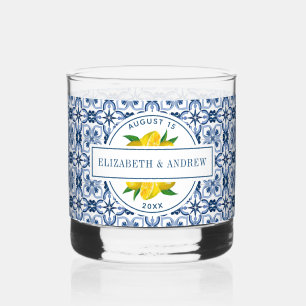 Hochzeit von Lemon Blue Tile Whiskyglas