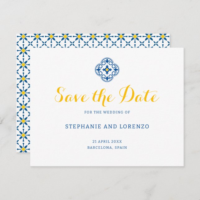 Hochzeit von Lemon Save The Date (Vorne/Hinten)