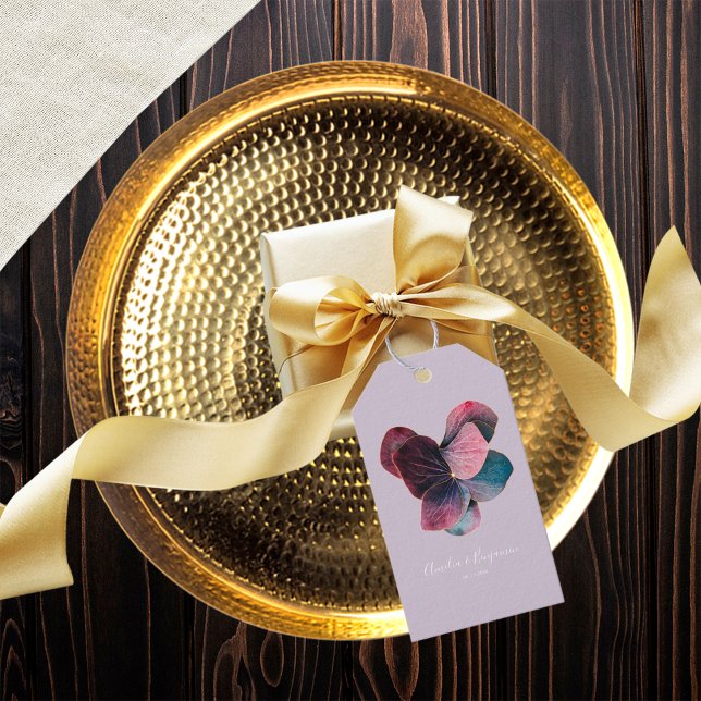 Hochzeit von Lila Hydrangeas aus Floral Gold Geschenkanhänger (Von Creator hochgeladen)