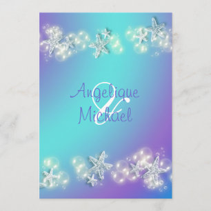 Hochzeit von lila Seestern Einladung