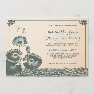 Hochzeit von Lily- und Libellen Einladung