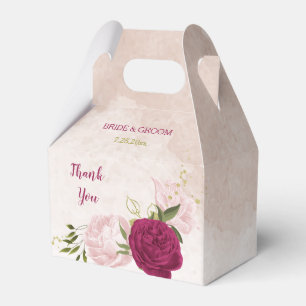 Hochzeit von magenta rosa Blumengrün Geschenkschachtel