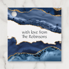 Hochzeit von Marine und Gold Agate Geschenkanhänger