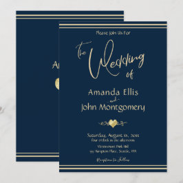 Hochzeit von Marine und Gold Einladung