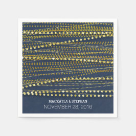 Hochzeit von Marine und Gold Serviette