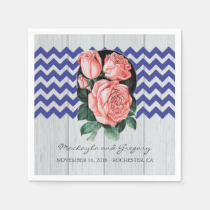 Hochzeit von Marine und Korallen Serviette
