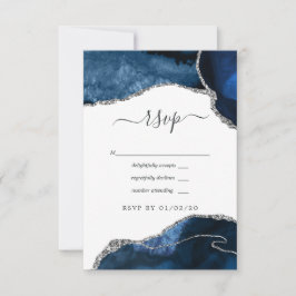 Hochzeit von Marine und Silver Agate RSVP Karte