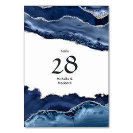 Hochzeit von Marine und Silver Agate Tischnummer