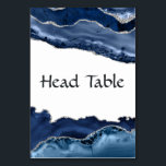 Hochzeit von Marine und Silver Agate Tischnummer<br><div class="desc">Navy und Imitate silber Glitzer agate Stein Hochzeit Tischnummer Karten anpassbar,  um Ihre Veranstaltung Besonderheiten.</div>