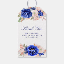 Hochzeit von Marineblau und Rosa Geschenkanhänger