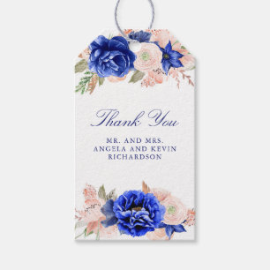 Hochzeit von Marineblau und Rosa Geschenkanhänger
