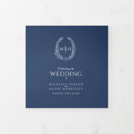 Hochzeit von Marinebrache Dreifach-gefaltete Programmkarte