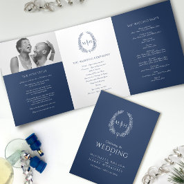 Hochzeit von Marinebrache Dreifach-gefaltete Programmkarte