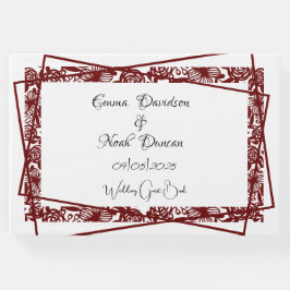 Hochzeit von Maroon-Burgund Gästebuch