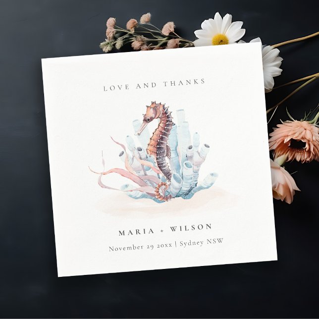 Hochzeit von Meeresalgen mit Unterwasser-Seepferd Serviette (Von Creator hochgeladen)