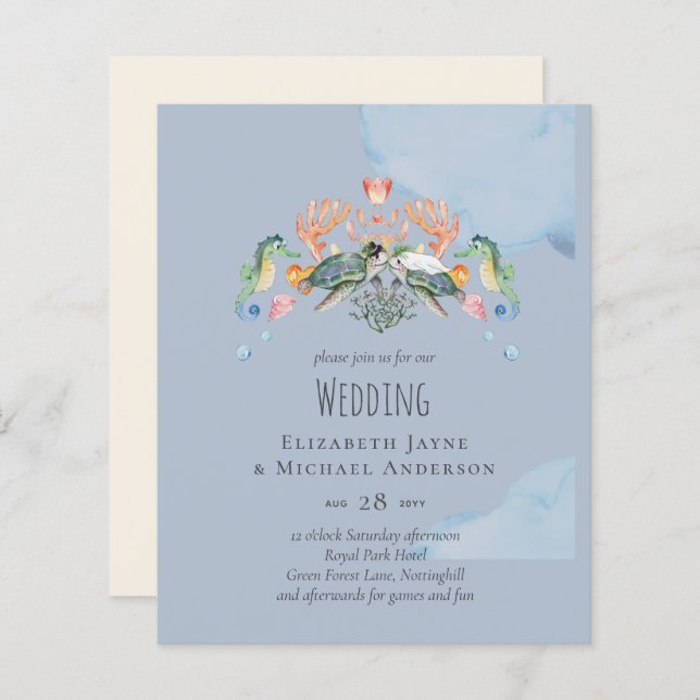 Hochzeit von Meeresschildkröten mit Braut und Bode (Vorne/Hinten)