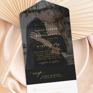 Hochzeit von Minimalistischem Foto All-in-One-Einladung