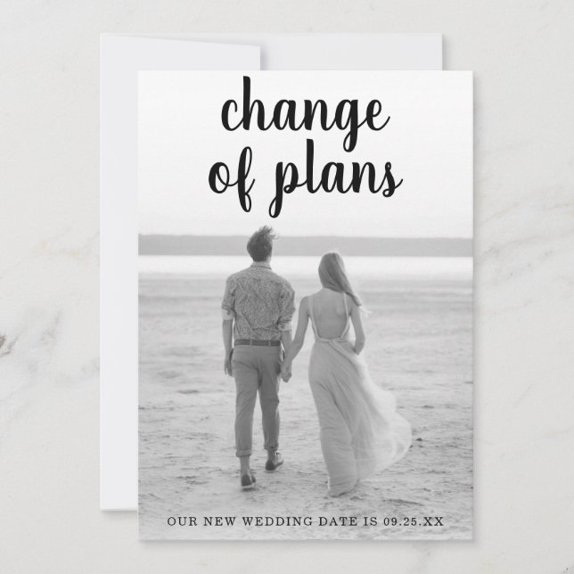 Hochzeit von Minimalistischem Foto für das Handwri Ankündigung (Vorderseite)