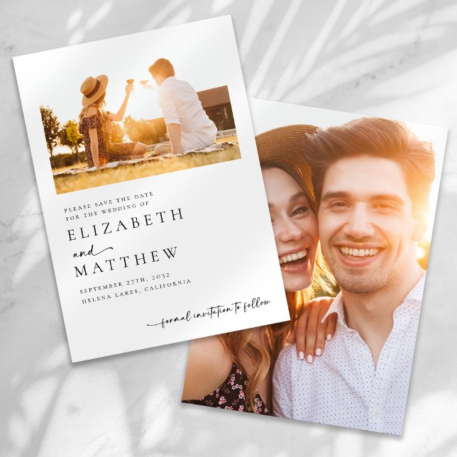 Hochzeit von Minimalistischem Foto Save The Date (Von Creator hochgeladen)