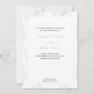 Hochzeit von Minimalistischen Pastellblauen und gr Einladung