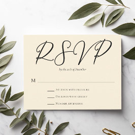 Hochzeit von Minimalistischer Typografie in Elfenb RSVP Karte